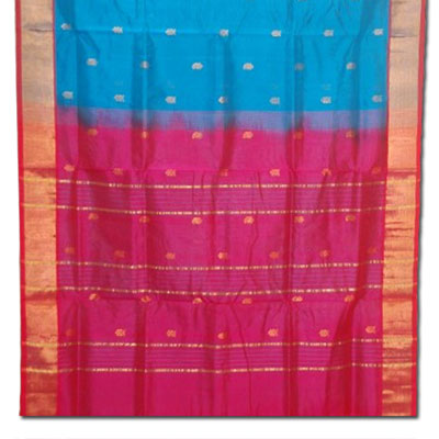 "Anandablue color Venkatagiri cotton Silk (seico) Saree -HSNM-39 - Click here to View more details about this Product